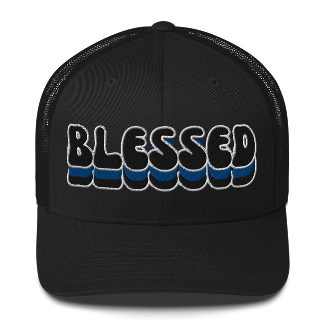 Blessed Black/Blue Trucker Cap
