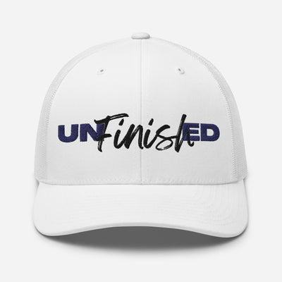 Blue Unfinished Trucker Cap