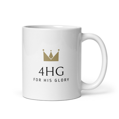 White glossy mug - 4HG For His Glory Apparel