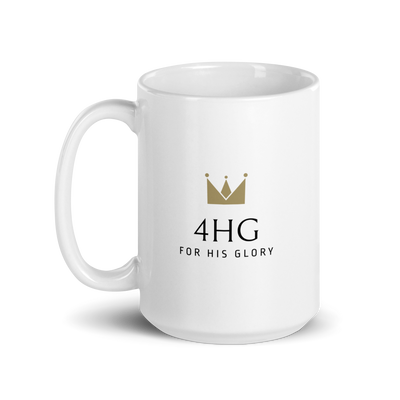 White glossy mug - 4HG For His Glory Apparel